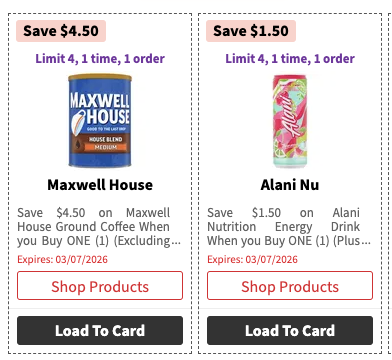 ShopRite’s 3 Day Digital Flash Deals-$2.99 Maxwell House Ground Coffee, $0.99 Alani Energy Drinks!